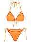 Orange Rot 1930er Spaghetti Träger Halter Binden Bikini