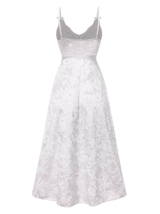 Weiß 1930er Spitze Patchwork Geschröpft Träger Nachthemden