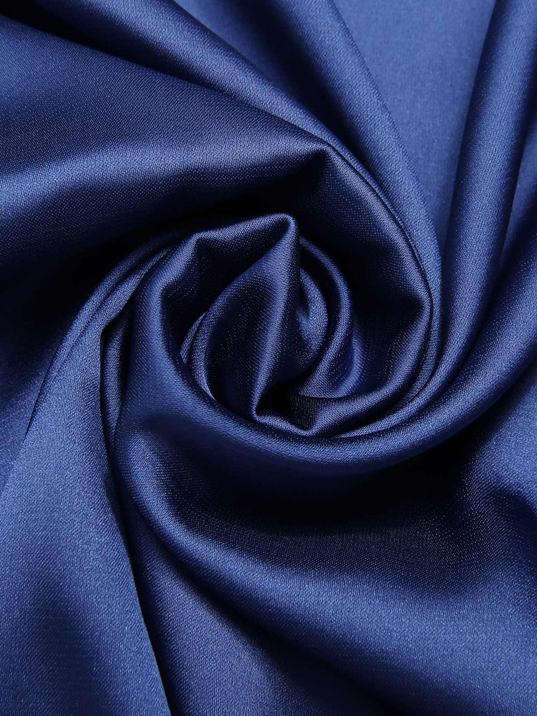 [Vorverkauf] Marineblau 1930er Satin Spitze Tief V-Ausschnitt Nachthemd