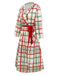 [Vorverkauf] Cremeweiß 1950er Weihnachten Plaid Blütenkragen Revers Robe