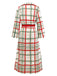 [Vorverkauf] Cremeweiß 1950er Weihnachten Plaid Blütenkragen Revers Robe