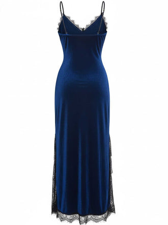 1960er Slip Samt Spitze Nachthemd