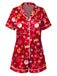 [Vorverkauf] Rot 1950er Revers Weihnachten Pyjama Set