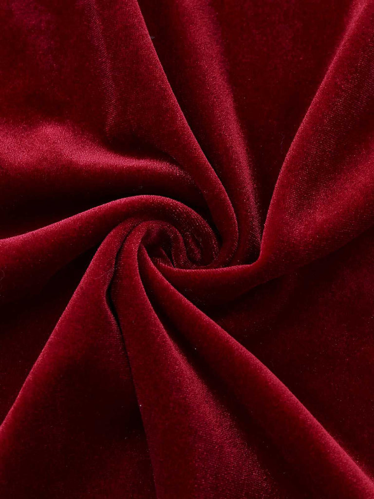 [Vorverkauf] Rot 1940er Spaghetti Träger Spitze Samt Nachthemd