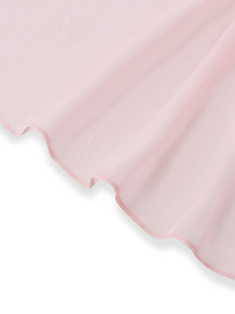 [Vorverkauf] Rosa 1930er Netz Plissiertes Spitze Taille Nachtwäsche