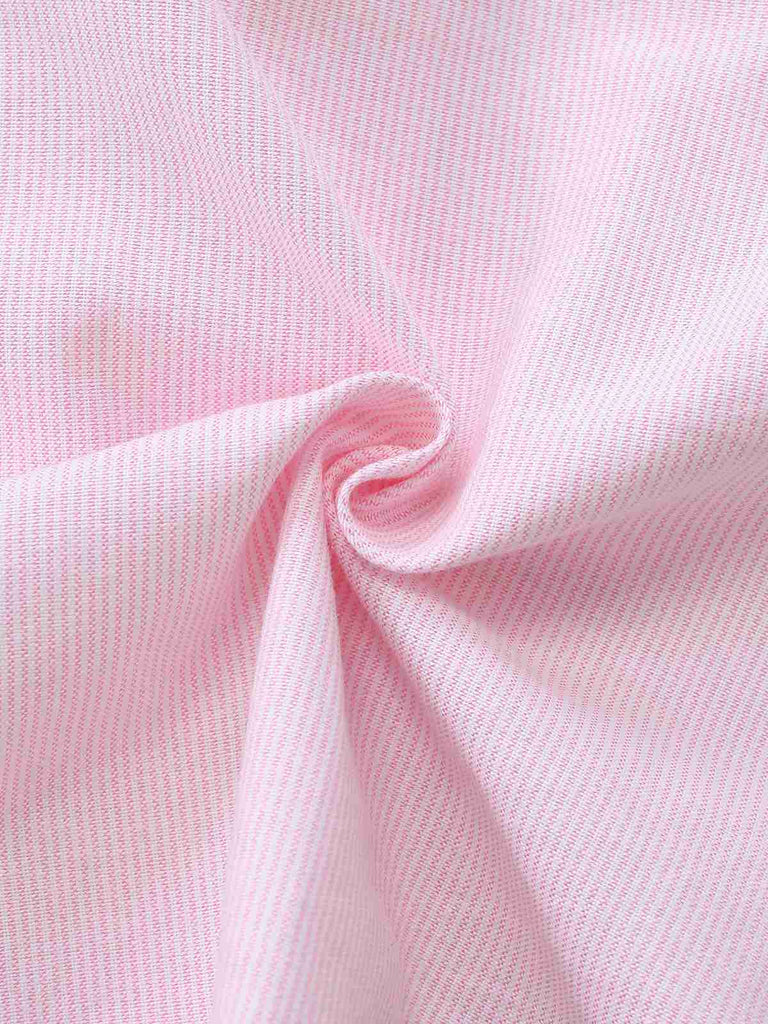 [Vorverkauf] Blassrosa 1950er Nadelstreifen Herz Knopf Baumwolle Pyjama