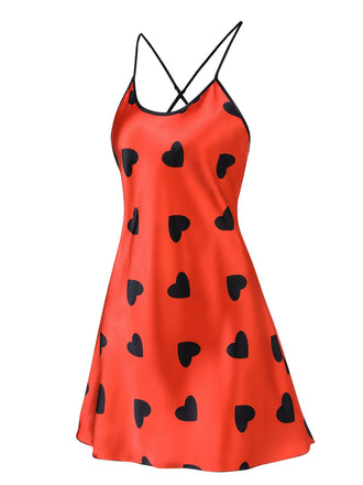 Rot 1950er Herz Straps Nachtwäsche