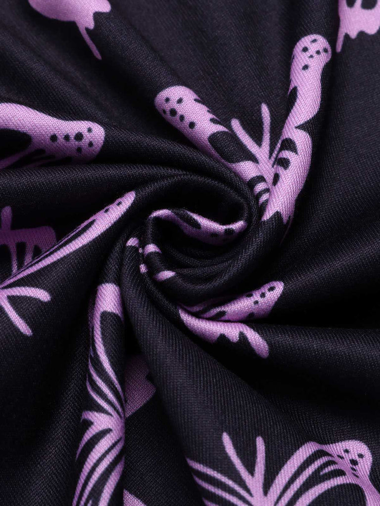 Rosa 1970er Spaghetti Träger Schmetterling Pyjama