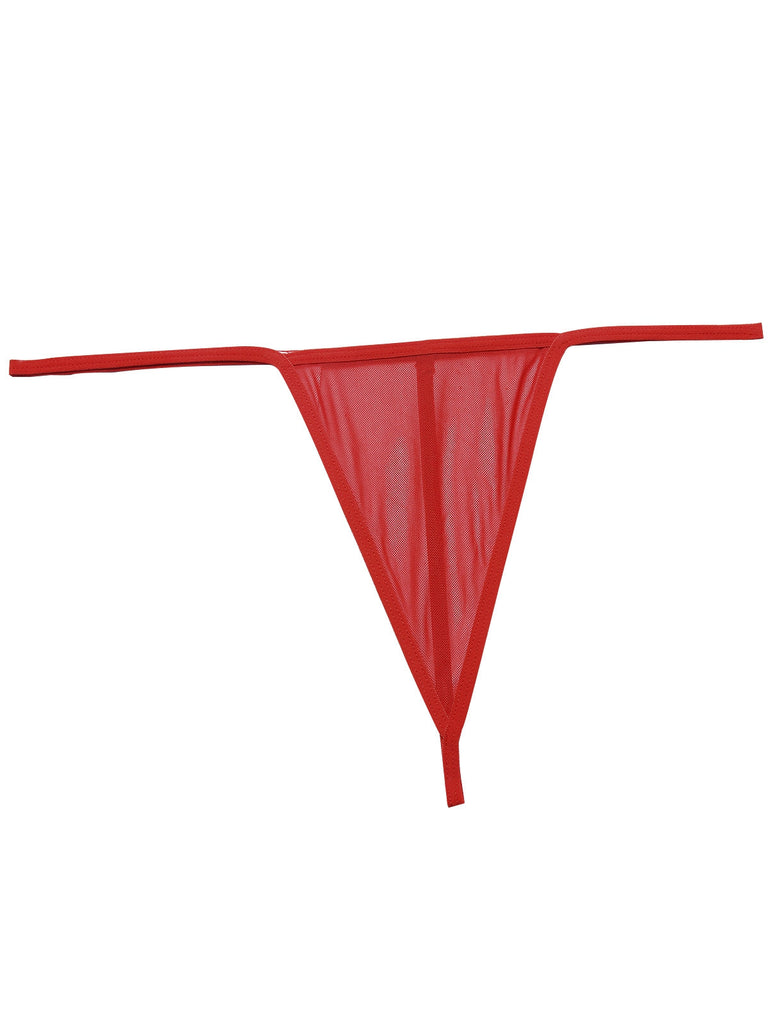 Rot 1970er Durchsichtig Schnür Nachthemd