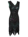 CHAMPAGNER 1920ER PERLEN FRANSE FLAPPER KLEID