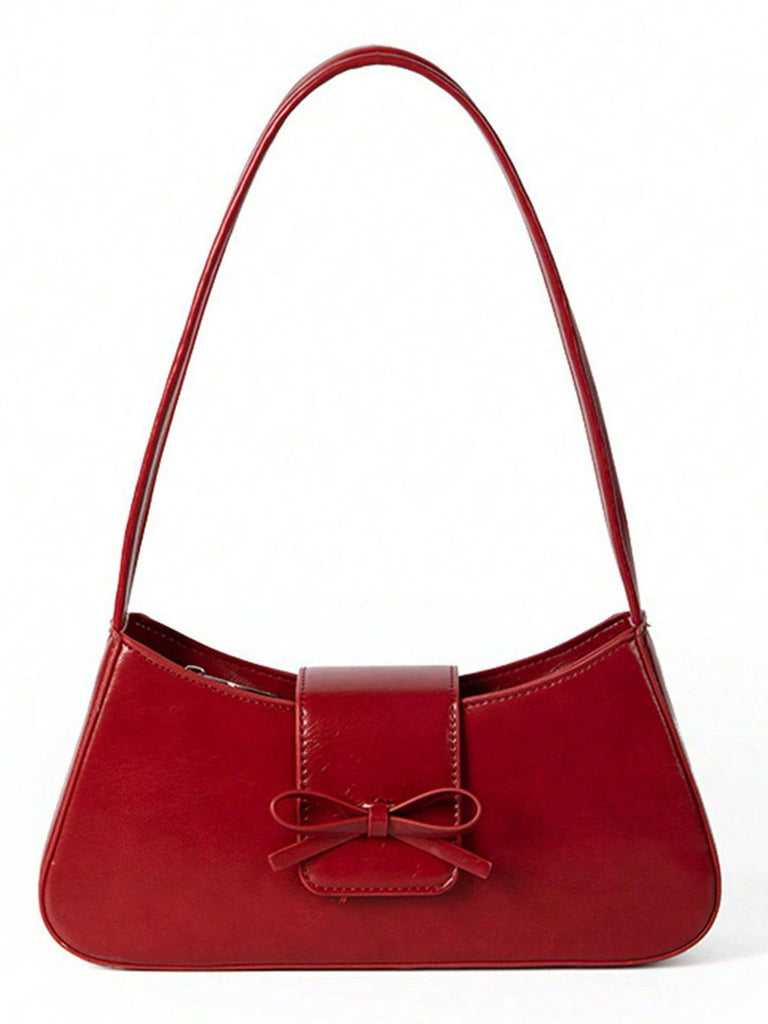 Vintage Leder Bogen Baguette Tasche