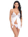 1980er Spitze Satin Band Babydoll Dessous Set