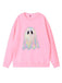 Vintage 1980er Halloween Geist Kürbis Sweatshirt
