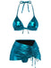 1970er Solide Halter Metallisch Bikini Set