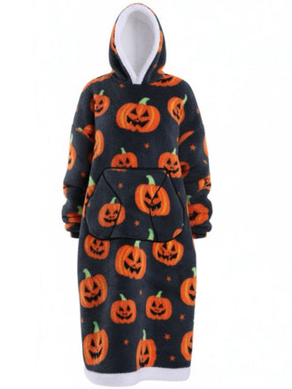 1970er Pumpkin Weihnachtsmanns Schneemann Decke Hoodie Lougewear