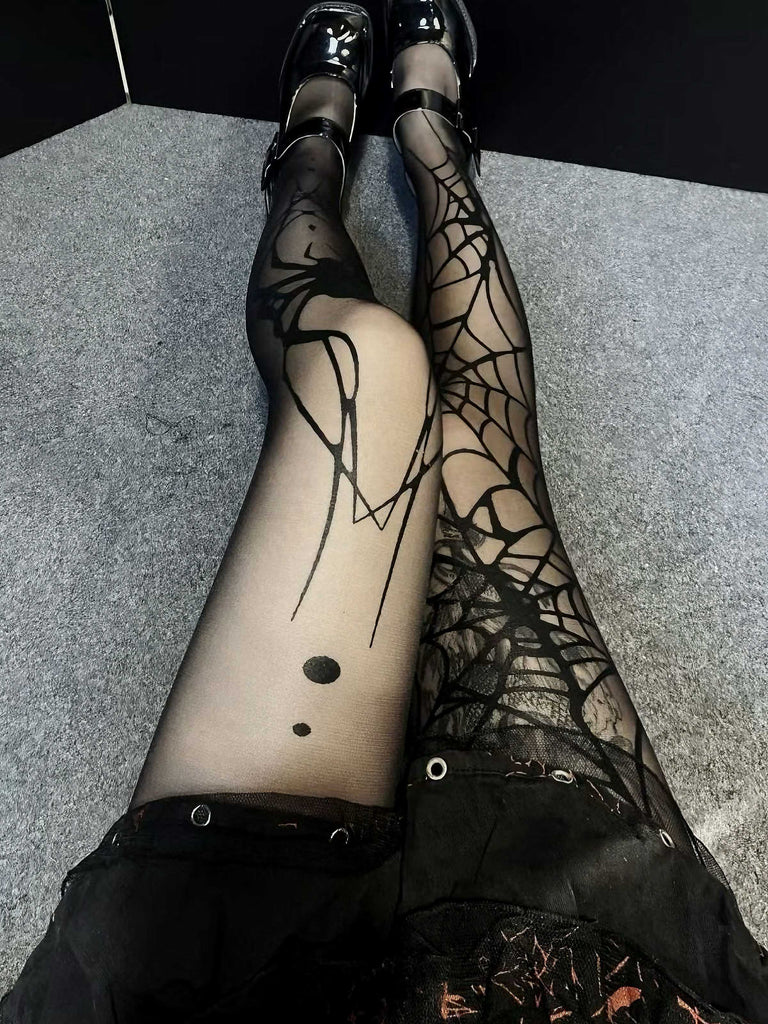 Halloween Spinne Web Gothic Strümpfe