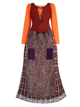 Braun 1970er Halloween Mary Sanderson Hexe Kostüm Set