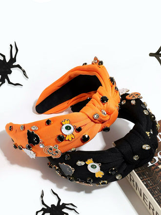 Teufel Kürbis Geist Strassstein Geknotetes Stirnband