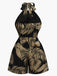1950er Halter Tropisches Palmblatt Romper