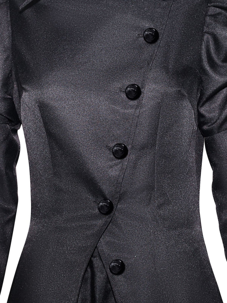 2PCS Schwarz 1940er Gothic Wicked-Inspiriert Elphaba Hexenkostüm mit Hut