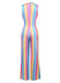 1970er Regenbogen Streifen Ärmellos Weites Bein Jumpsuit