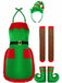 Grün 1970er Weihnachten Elf Apron Kostüm Set