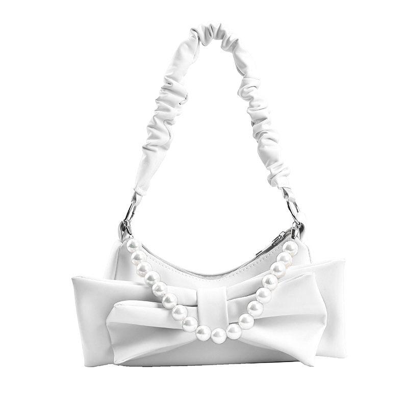 RETRO BOWKNOT PEARL SOLIDE ACHSELTASCHE