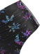Schwarz 1980er Gurt Neon Nebula Print Gothic Bikini Set