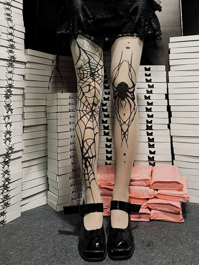 Halloween Spinne Web Gothic Strümpfe