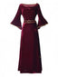 Weinrot 1930er Tangled Mother Gothel Samt Kleid