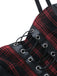 1980er Gothic Punk Leder Plaids Korsett Kleid