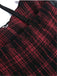 1980er Gothic Punk Leder Plaids Korsett Kleid