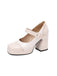 Patent Leder Block Ferse Quadrat Zehe High Heels