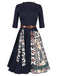 MARINEBLAU RETRO PATCHWORK KLEID