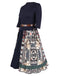 MARINEBLAU RETRO PATCHWORK KLEID