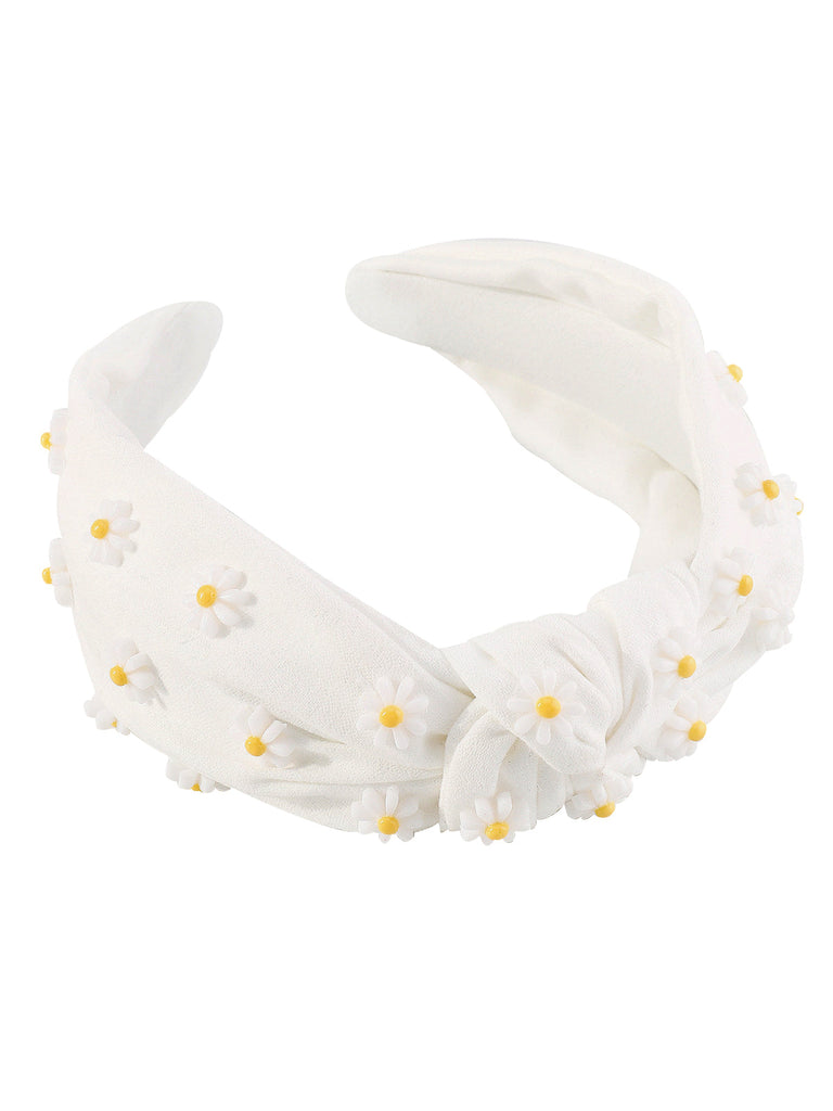 Retro Daisy Knotted Bowknot Stirnband