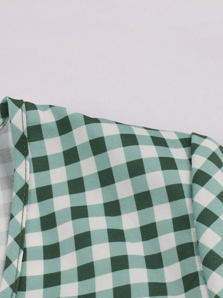 RETRO GRÜN PLAID SWING KLEID