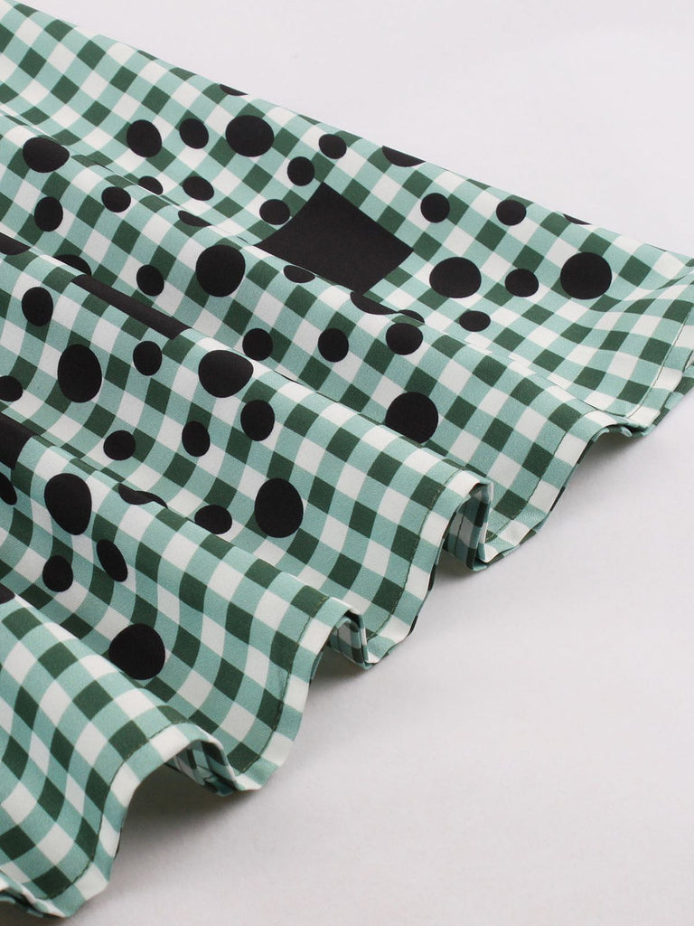 RETRO GRÜN PLAID SWING KLEID