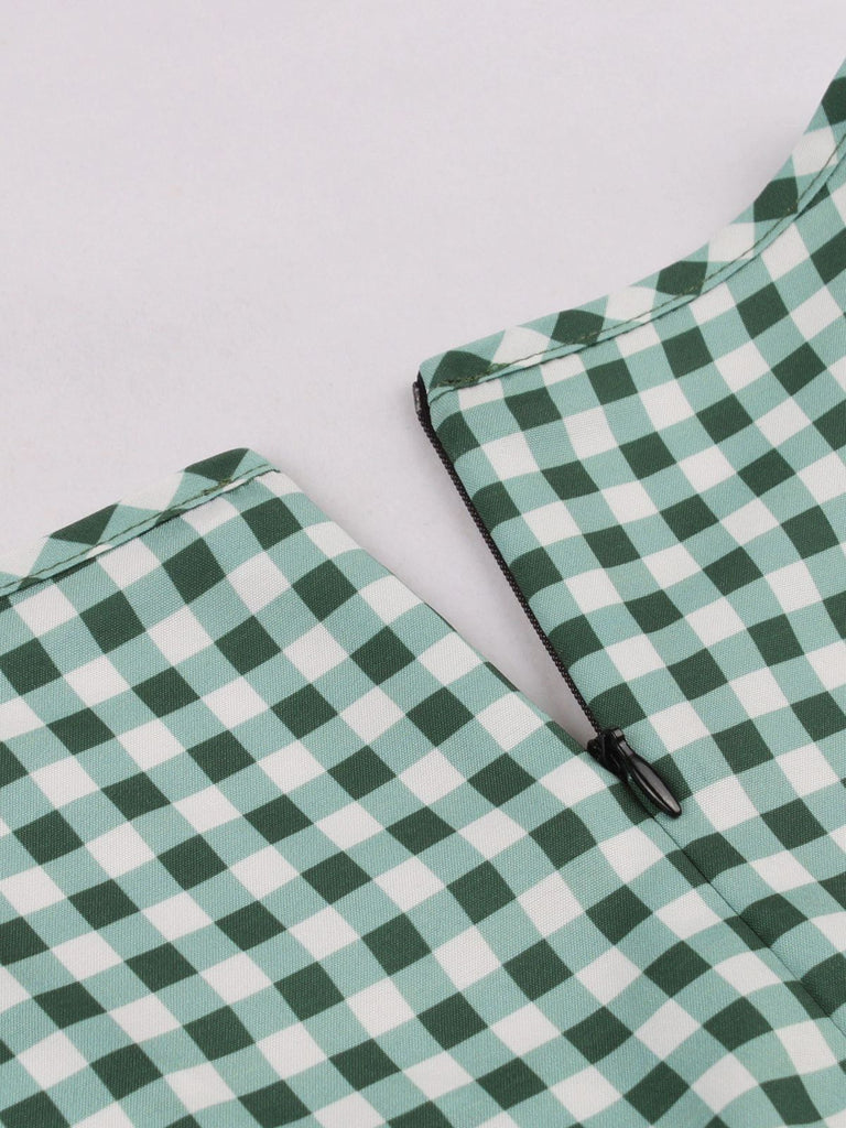 RETRO GRÜN PLAID SWING KLEID