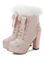 Rosa SCHUHE CHUNKY HEEL BOWKNOT MID-TUBE
