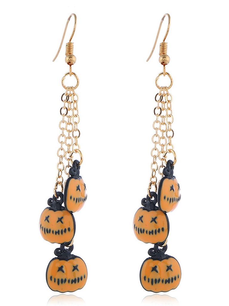 1950er Halloween Kürbis Lange Kette Ohrring