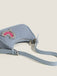 Denim Blue Heart Strass Unterarmtasche