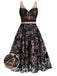 1950ER SCHWARZES SCHMETTERLINGS NETZNÄHTEN KLEID