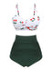 2PCS 1950s Cherry Halter Bikini Set