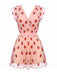 Rosa 1960er Erdbeer Mesh Mini Kleid