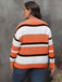[Übergröße] 1960er Garngefärbter Jacquard Streifen Pullover