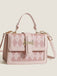 Pinke Diamant-Kontrast-Kreuztasche Kleine quadratische Tasche