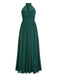 ÄRMELLOSES CHIFFON-FESTES VINTAGE-KLEID