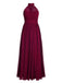 ÄRMELLOSES CHIFFON-FESTES VINTAGE-KLEID