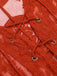 Rotes 1960er Stickerei Hollow Wrap Cover-up
